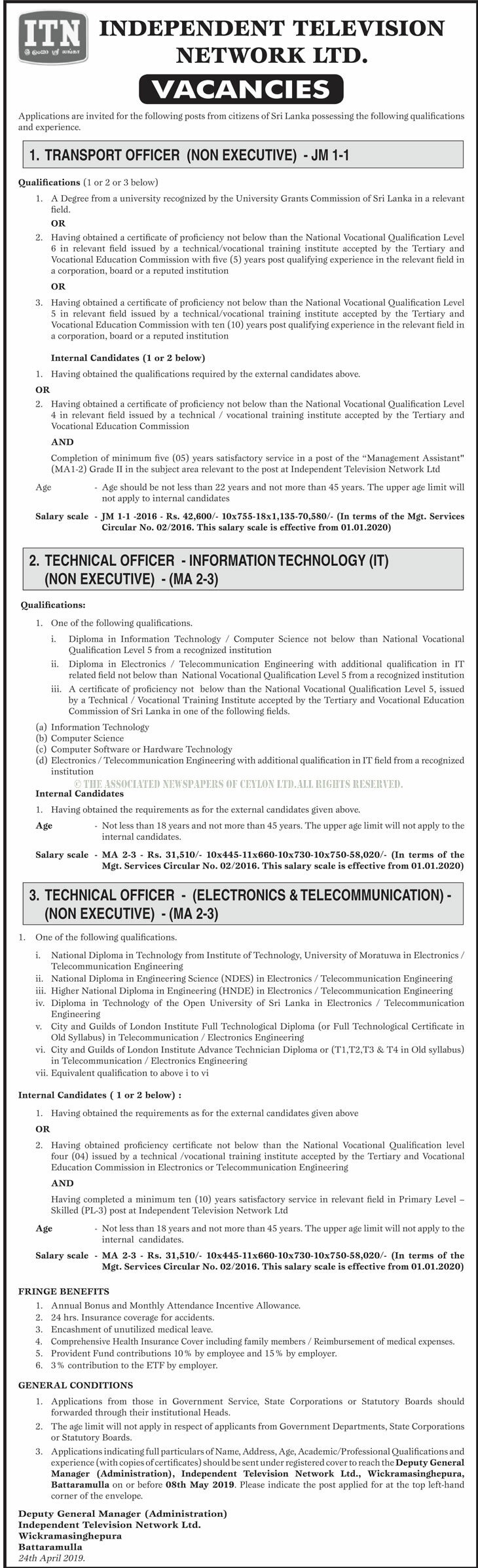 Job Vacancies at Independent Television Network (ITN)