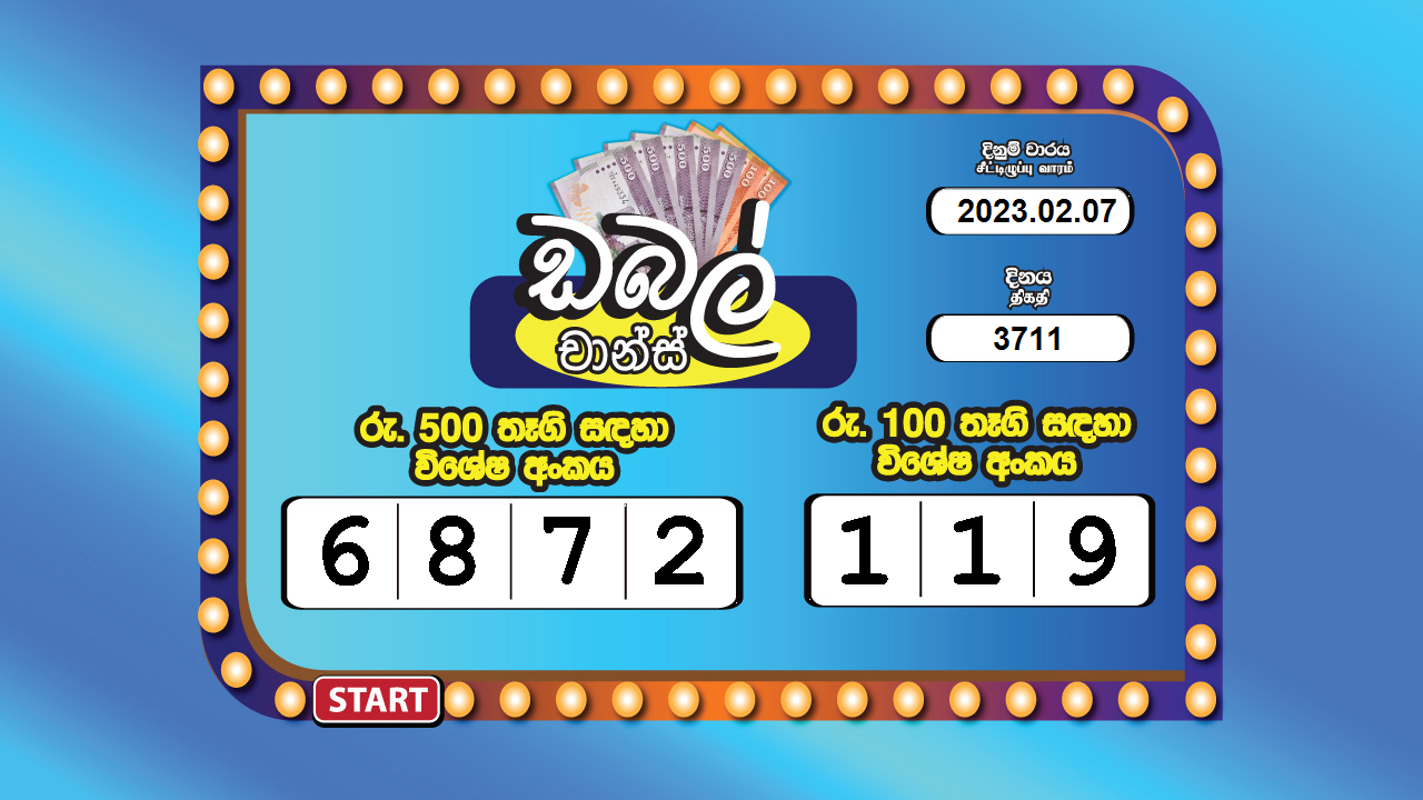 Lagna Wasana 3711 Special
                        Draw Numbers