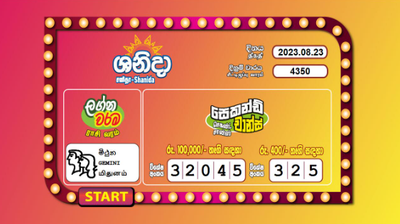 Saturday Fortune 4350 Special
                        Draw Numbers