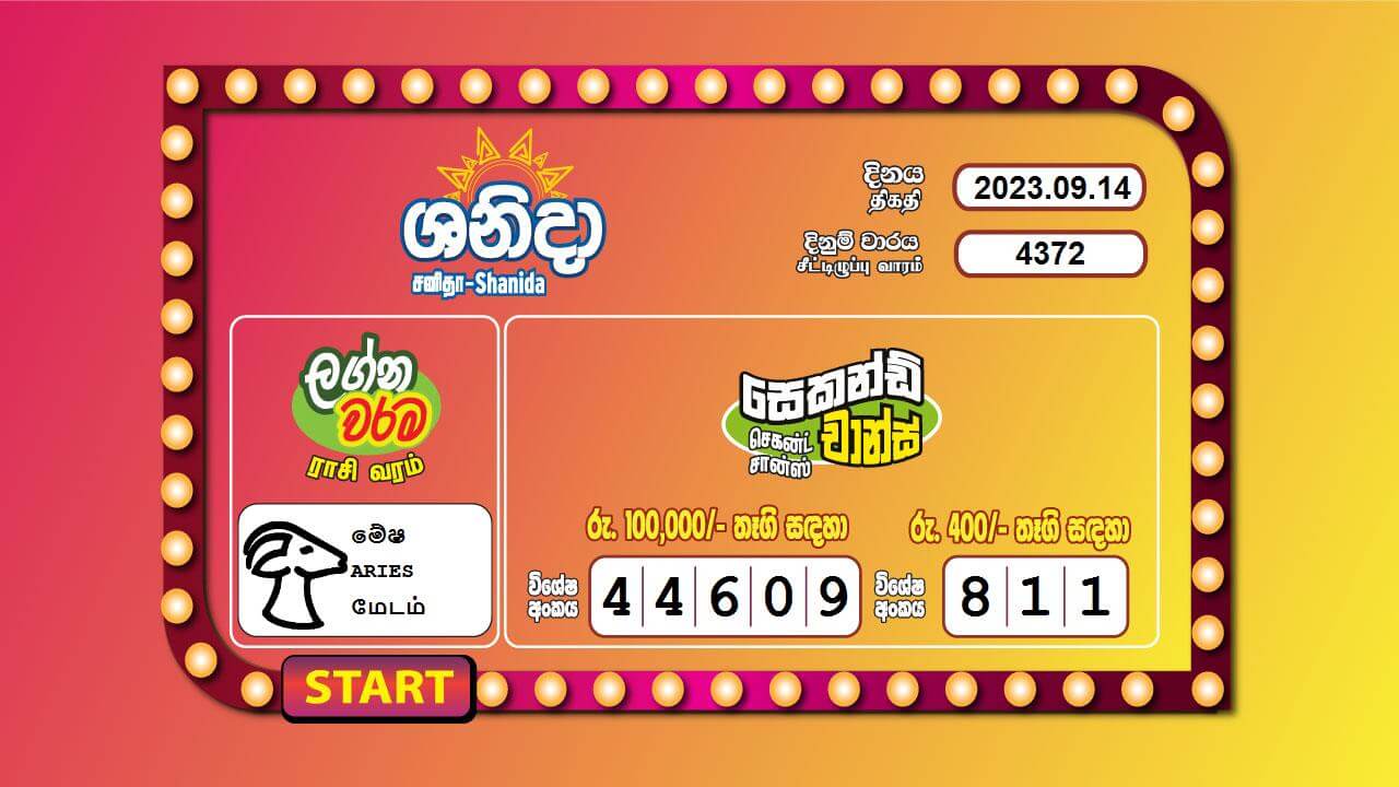 Saturday Fortune 4372 Special
                        Draw Numbers