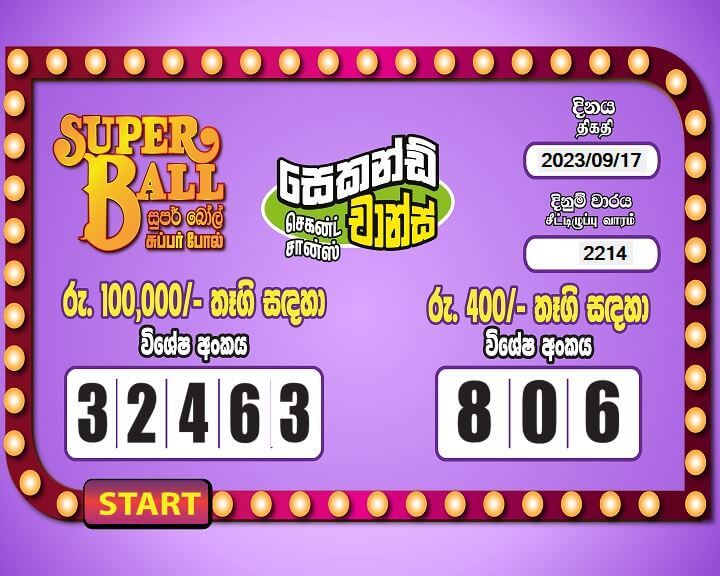 Super Ball 2214 Special
                        Draw Numbers