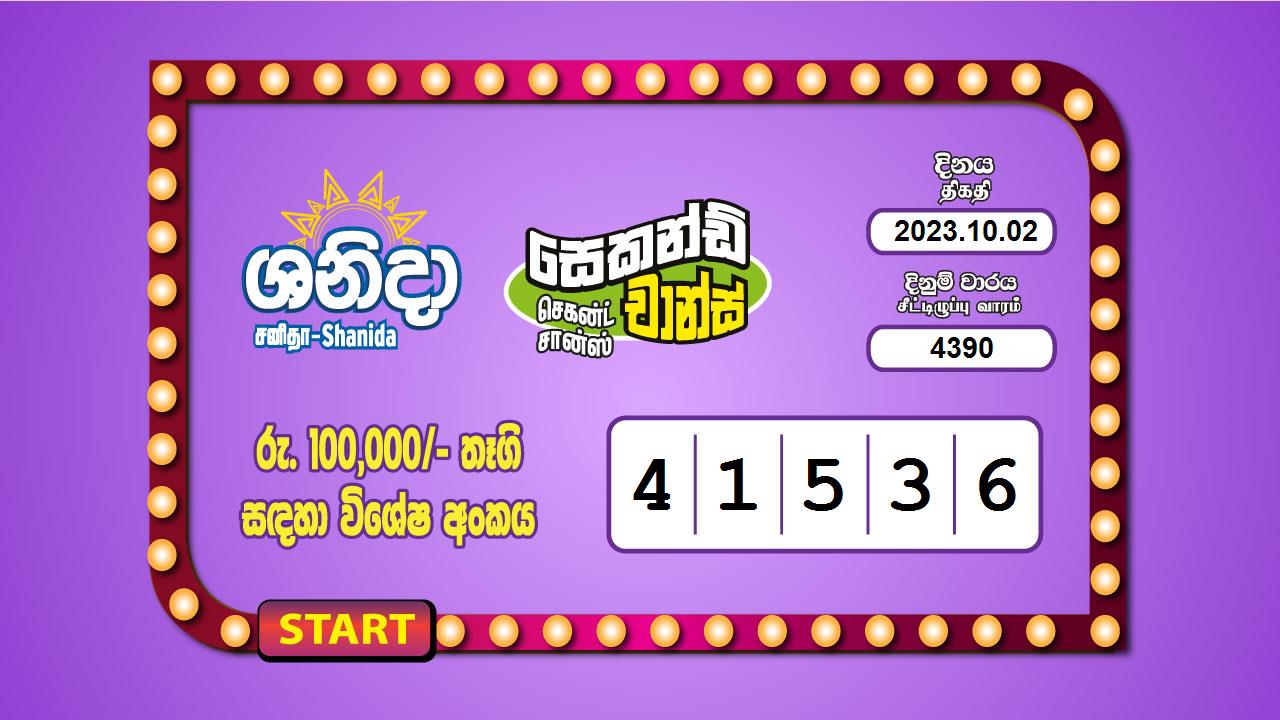 Saturday Fortune 4390 Special
                        Draw Numbers
