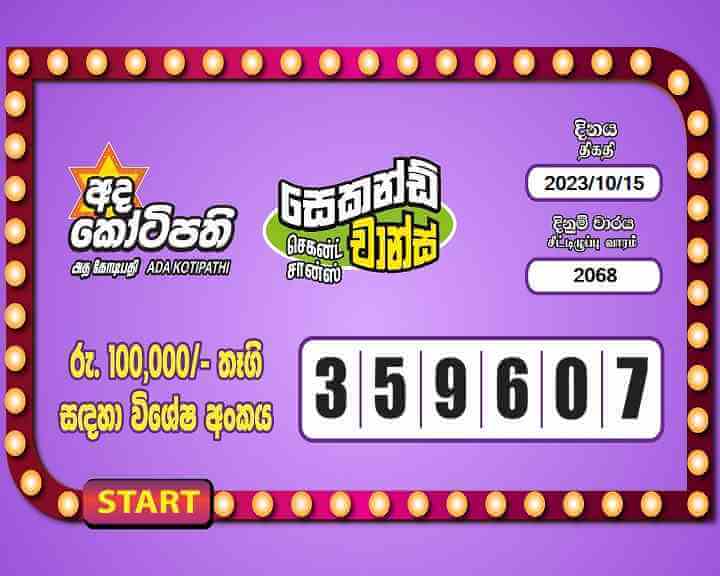 Ada Kotipathi 2068 Special
                        Draw Numbers
