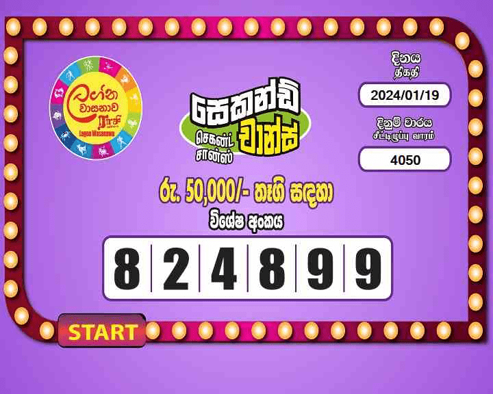 Lagna Wasana 4050 Special
                        Draw Numbers