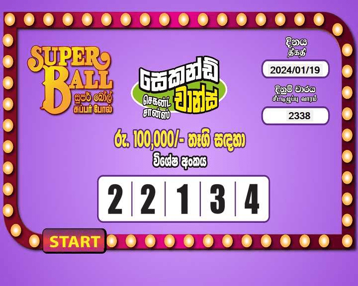 Super Ball 2338 Special
                        Draw Numbers