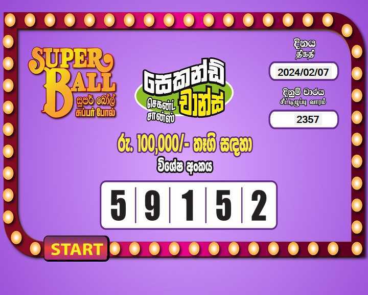 Super Ball 2357 Special
                        Draw Numbers