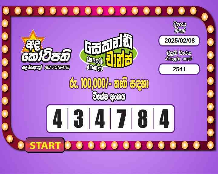 Ada Kotipathi 2541 Special
                        Draw Numbers