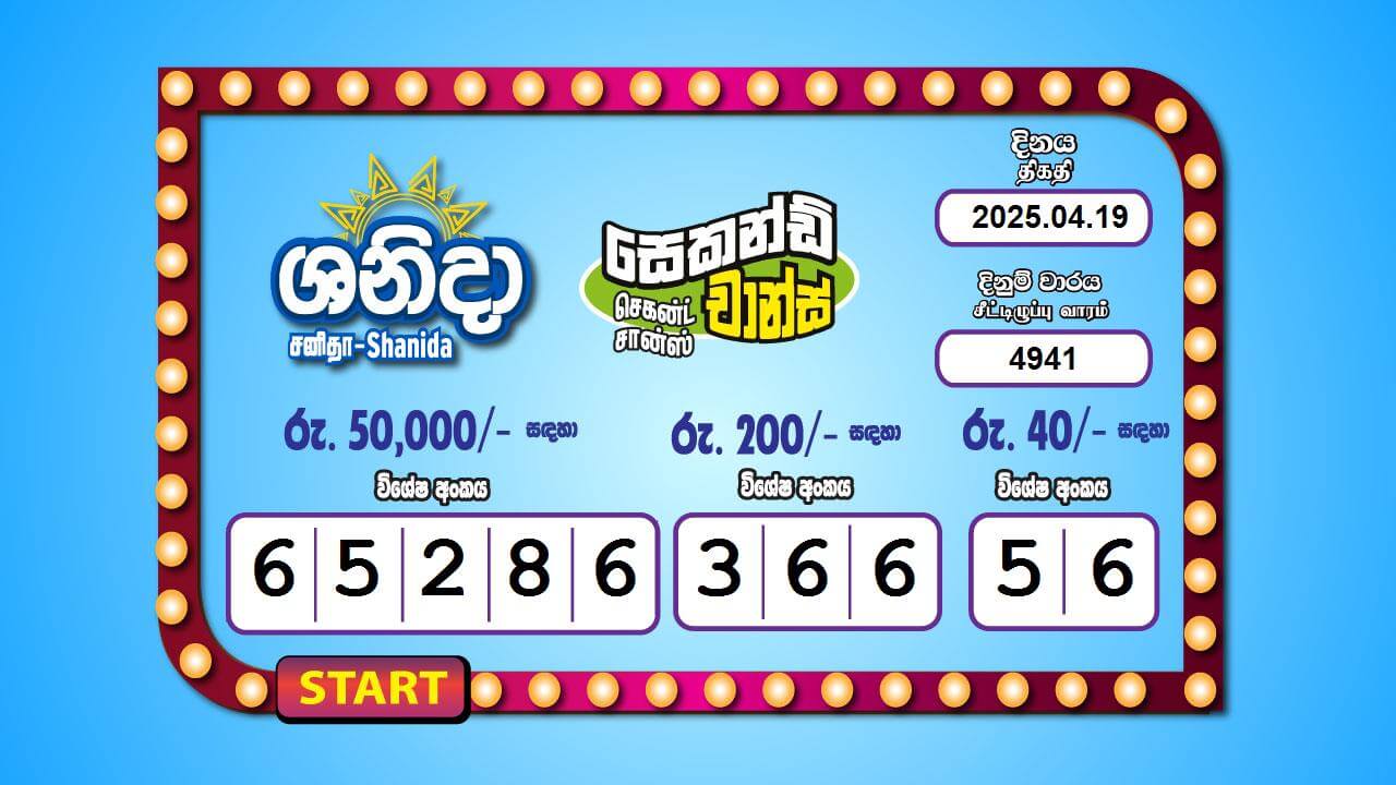 Saturday Fortune 4941 - Saturday Fortune 19-04-2025 Lottery Results