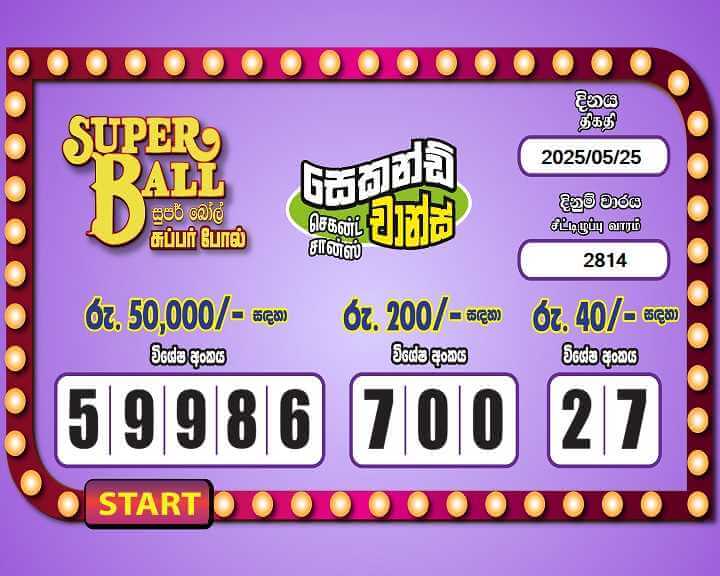 Super Ball 2814 Special
                        Draw Numbers