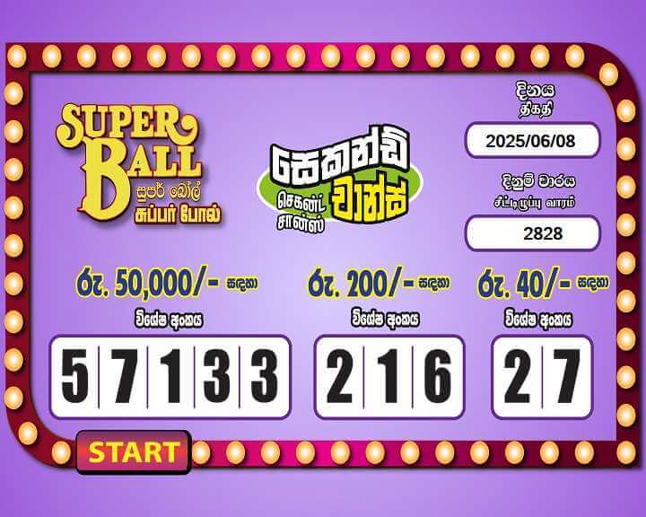 Super Ball 2828 Special
                        Draw Numbers