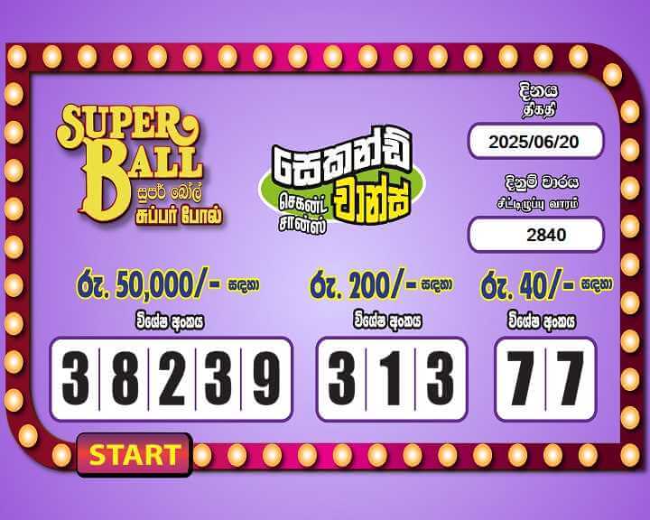 Super Ball 2840 Special
                        Draw Numbers