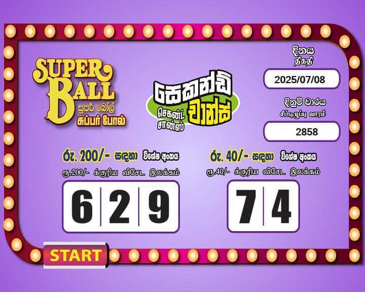 Super Ball 2858 Special
                        Draw Numbers