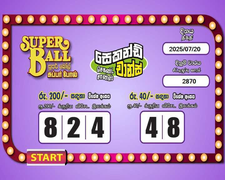 Super Ball 2870 Special
                        Draw Numbers