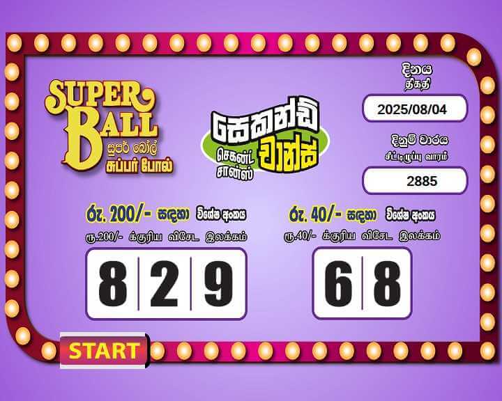 Super Ball 2885 Special
                        Draw Numbers