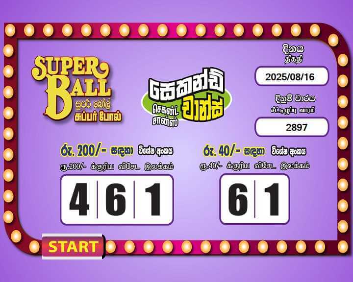 Super Ball 2897 Special
                        Draw Numbers