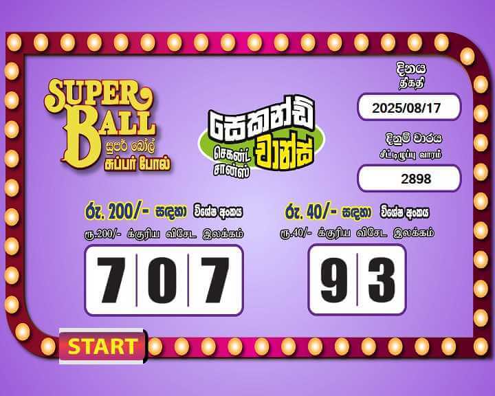 Super Ball 2898 Special
                        Draw Numbers