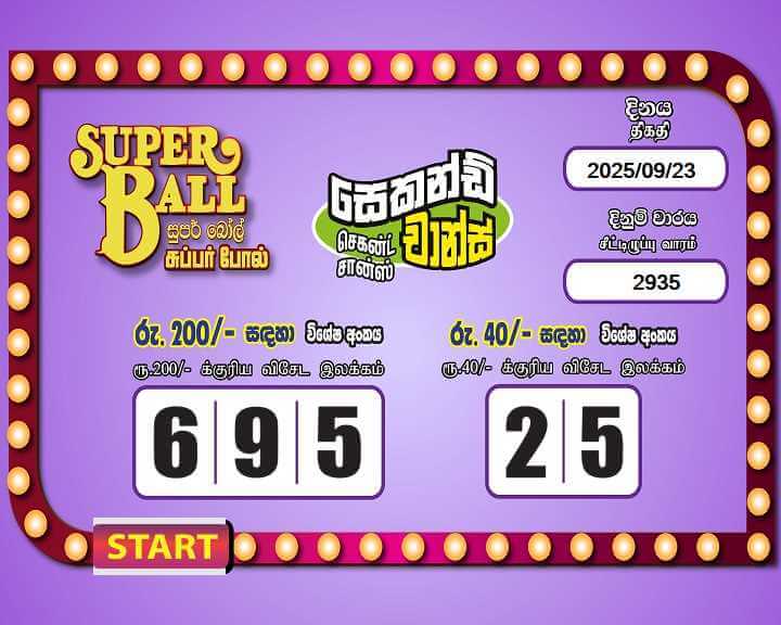 Super Ball 2935 Special
                        Draw Numbers