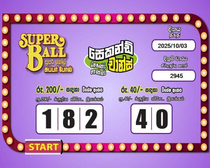 Super Ball 2945 Special
                        Draw Numbers