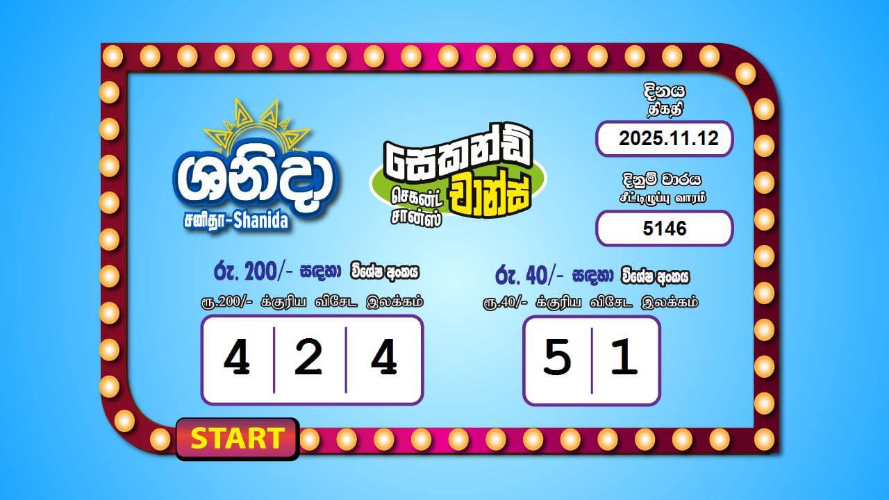 Saturday Fortune 5146 Special
                        Draw Numbers