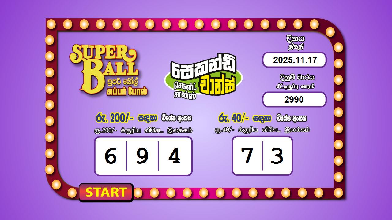 Super Ball 2990 Special
                        Draw Numbers