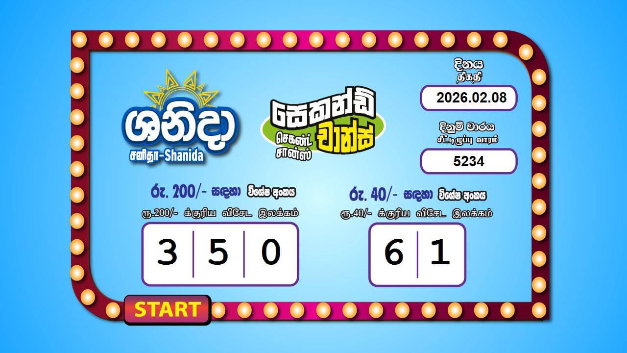 Saturday Fortune 5234 Special
                        Draw Numbers