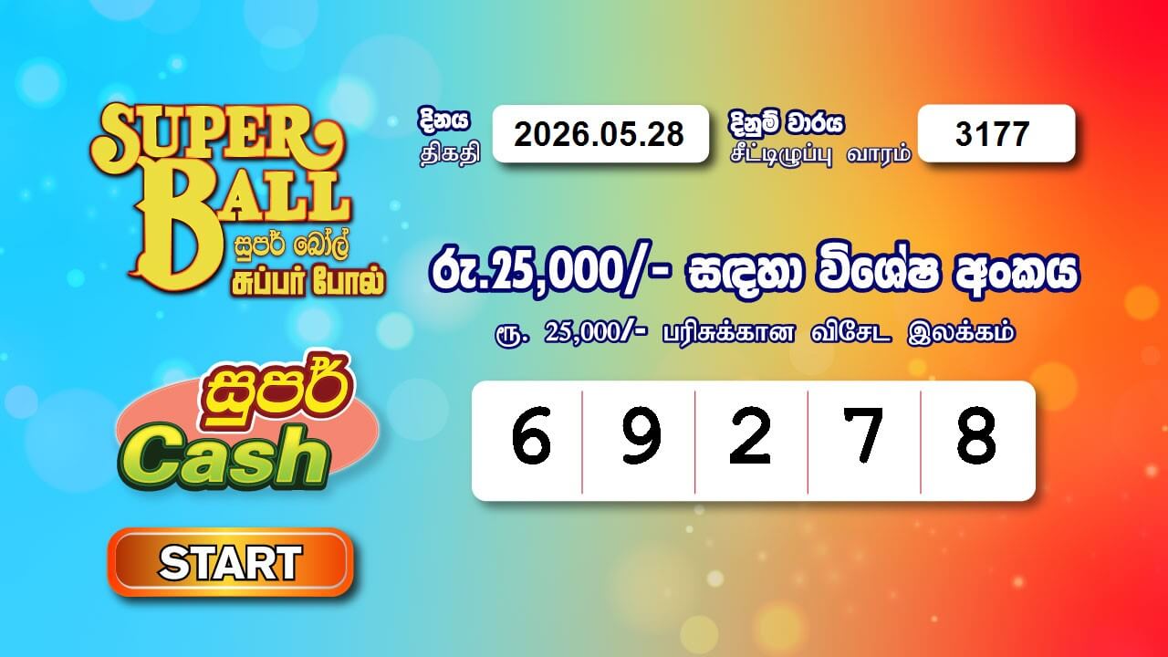 Super Ball 3177 Special
                        Draw Numbers
