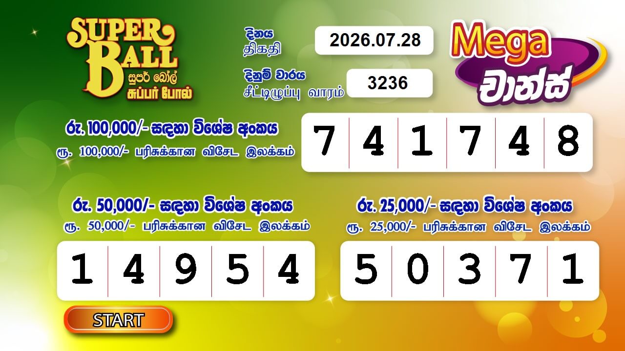 Super Ball 3236 Special
                        Draw Numbers