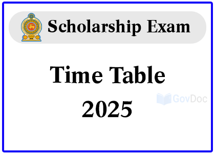 Scholarship Exam 2025 Time Table