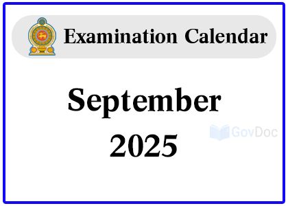 Examination Calendar for September 2025