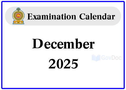 Examination Calendar for December 2025