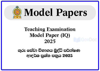 Teaching Examination IQ Model Paper 2025