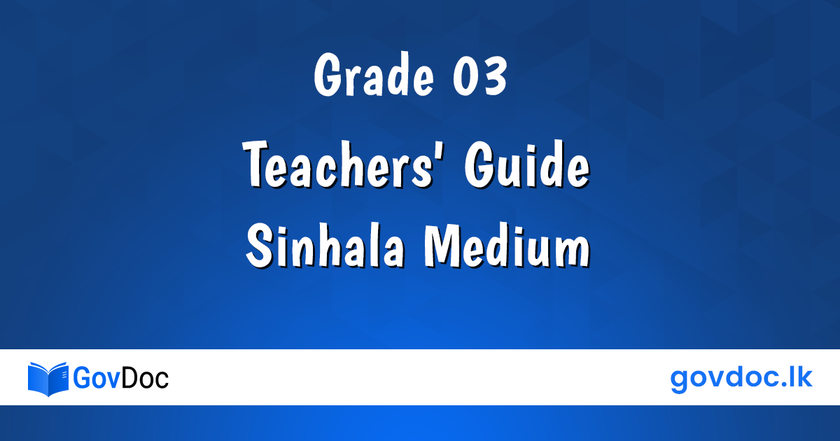 Grade 3 sinhala medium teachers guides download 