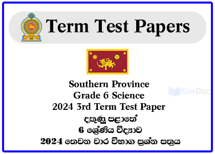 Southern Province Grade 6 Science 2024 3rd Term Test Paper