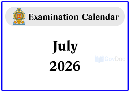 Examination Calendar for July 2026