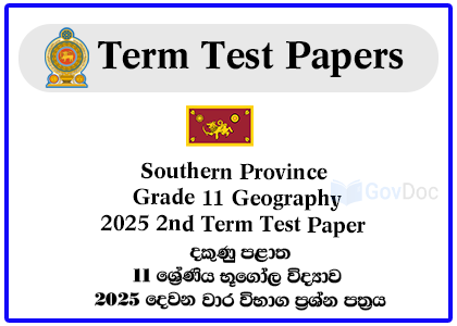 Southern Province Grade 11 Geography 2025 2nd Term Test Paper