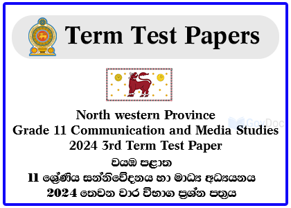 North Western Province Grade 11 Communication & Media Studies 2024 3rd Term Test Paper