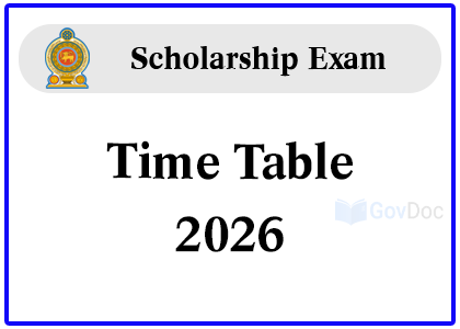 Scholarship Exam 2026 Time Table