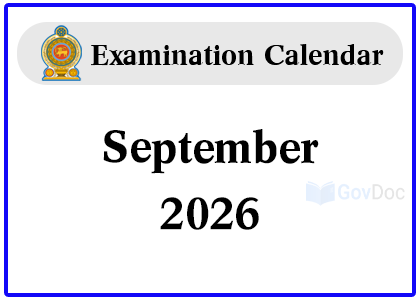 Examination Calendar for September 2026