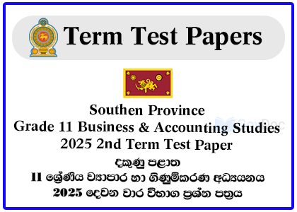 Southern Province Grade 11 Business & Accounting Studies 2025 2nd Term Test Paper