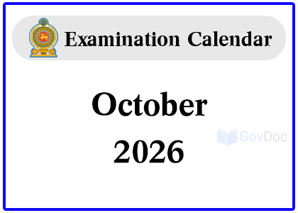 Examination Calendar for October 2026