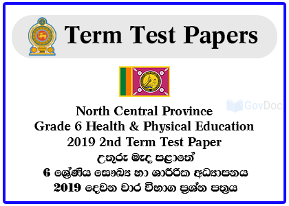 North Central Province Grade 6 Health & Physical Education 2019 2nd Term Test Paper