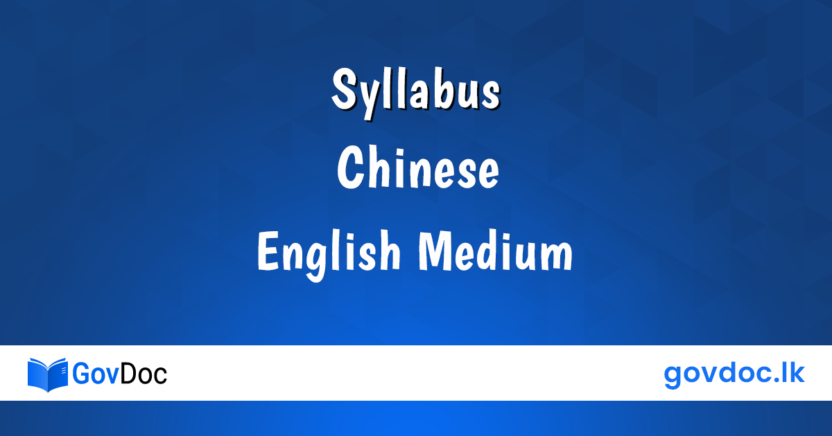 Chinese English Medium Syllabus Download.