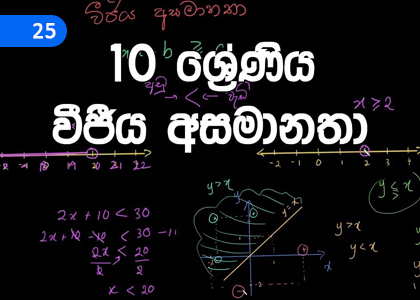 Algebraic Inequalities,වීජීය අසමානතා,Grade 10 Mathematics Lessons ,Grade 10 Mathematics Paadam