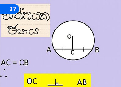 Chords of a Circle,වෘත්තයක ජ්‍යාය,Grade 10 Mathematics Lessons ,Grade 10 Mathematics Paadam