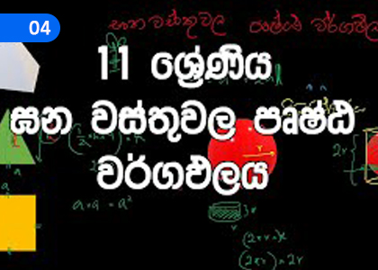 Surface Area of Solids,ඝන වස්තුවල පෘෂ්ඨ වර්ගඵලය,Grade 11 Mathematics Lessons ,Grade 11 Mathematics Paadam