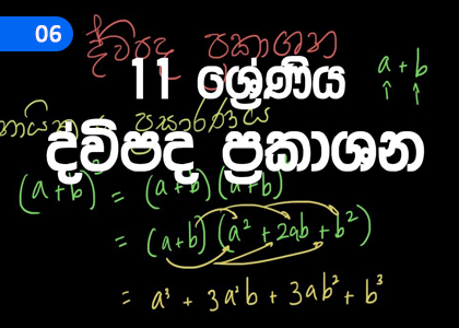 Binomial Expressions,ද්විපද ප්‍රකාශන,Grade 11 Mathematics Lessons ,Grade 11 Mathematics Paadam
