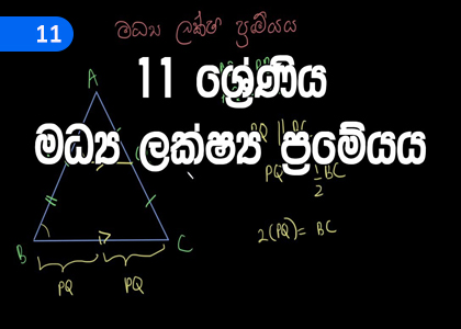 Mid Point Theorem,මධ්‍ය ලක්ෂ්‍ය ප්‍රමේය,Grade 11 Mathematics Lessons ,Grade 11 Mathematics Paadam
