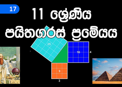 Pythagoras’s Theorem,පයිතගරස් ප්‍රමේය,Grade 11 Mathematics Lessons ,Grade 11 Mathematics Paadam