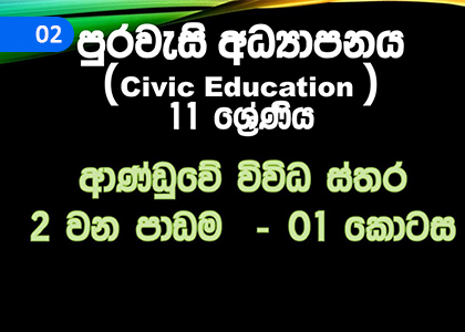 Various Strata of the Government,ආණ්ඩුවේ විවිධ ස්ථර,Grade 11 Civic Education Lessons ,Grade 11 Civic Education Paadam