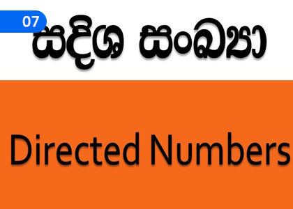 Directed Numbers,සදිශ සංඛ්‍යා,Grade 2 Mathematics Lessons ,Grade 2 Mathematics Paadam